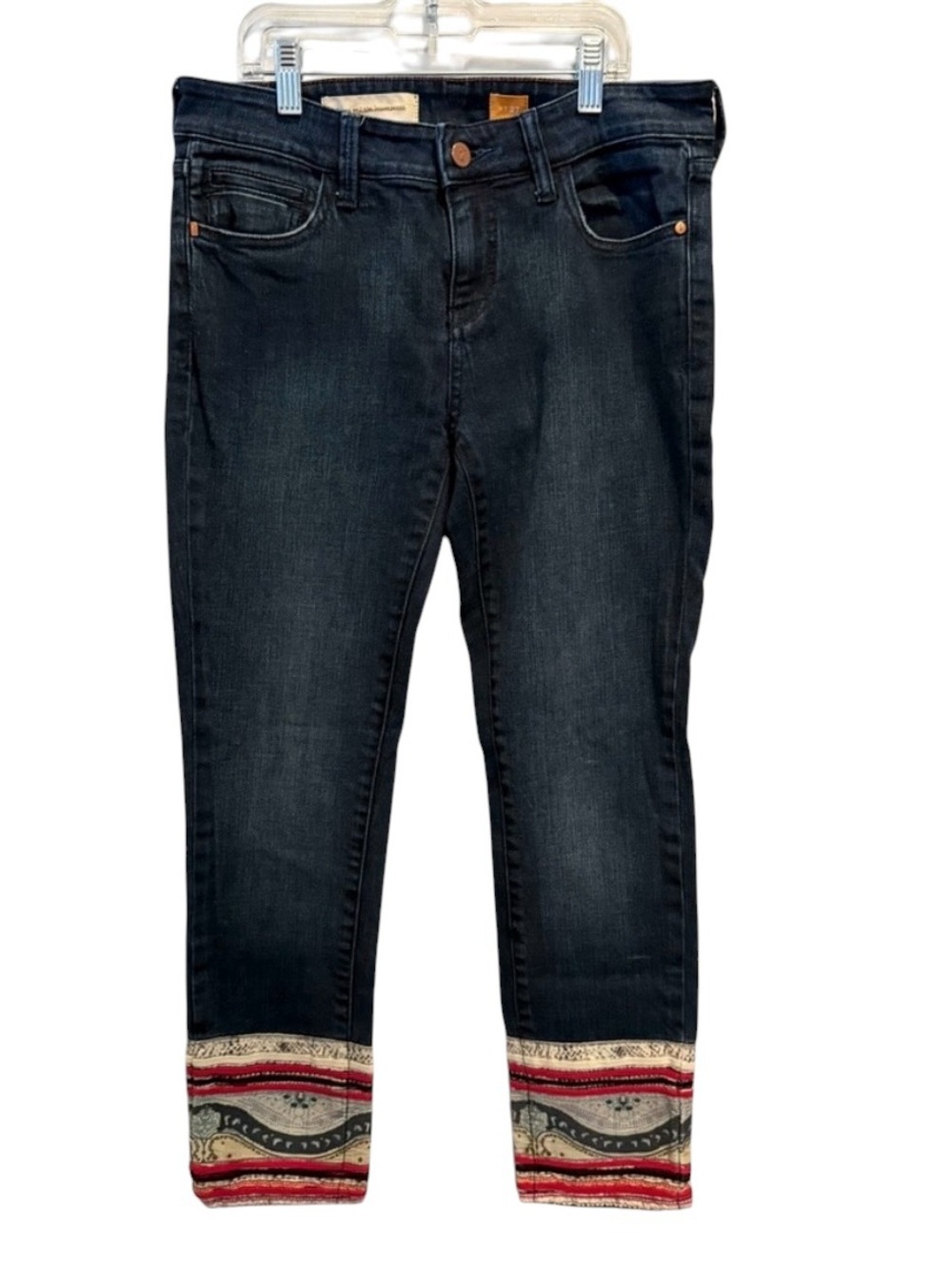 Anthropologie Pilcro Boho Patchwork Stet Denim Jeans Size 27 Boho Festival